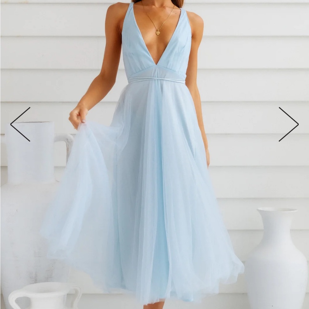 Gorgeous Light Blue Midi Dress